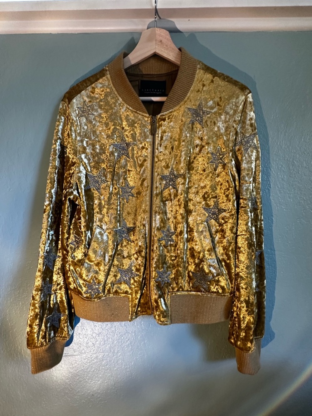 Sanctuary Crushed Velvet Bomber Jacket